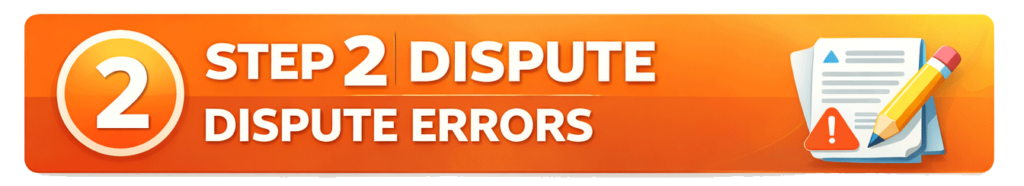 Proceed to step 2 to learn how to dispute negative items on your credit report and improve your credit score