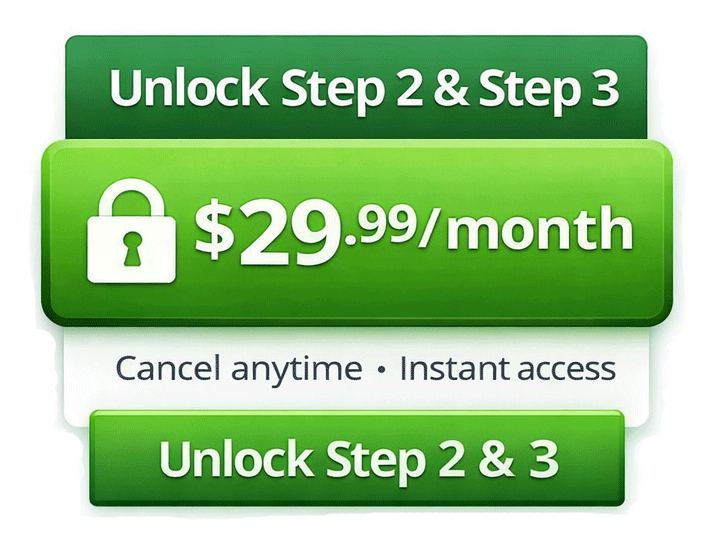Credit repair membership button to unlock dispute templates and step-by-step system for $29.99 per month
